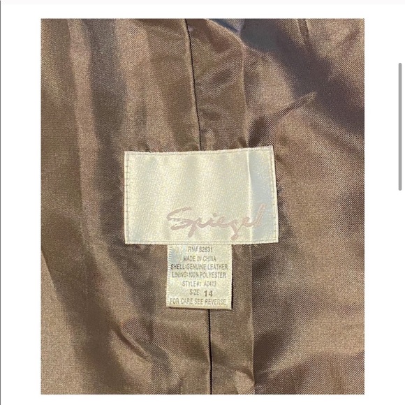 Spiegel Brown Croc Leather Coat - Picture 4 of 5